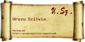 Urszu Szilvia névjegykártya