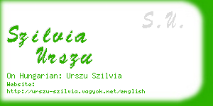 szilvia urszu business card